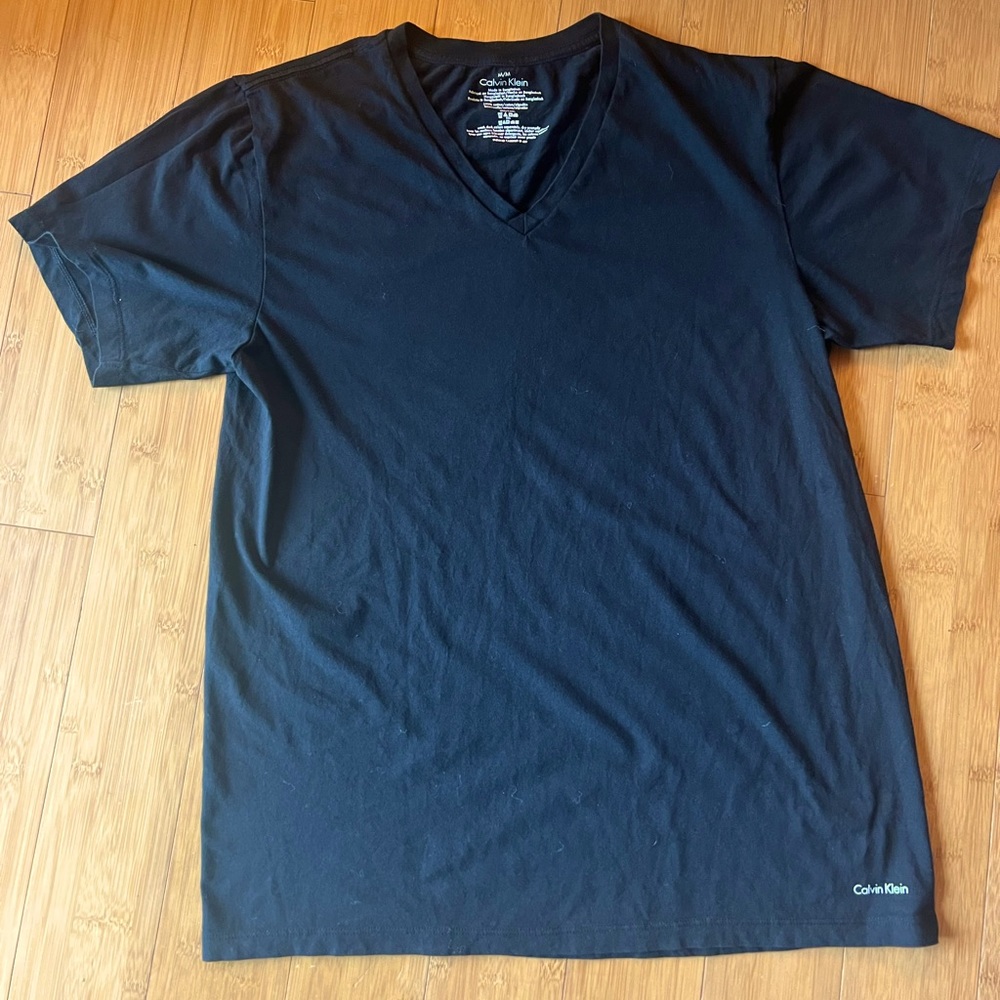 Calvin Klein V Neck Black Short Sleeve Shirt